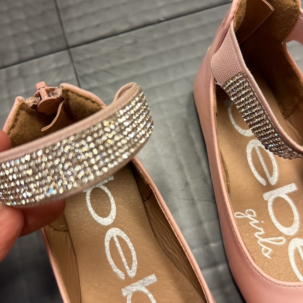BEBE GIRLS PINK RHINESTONE DRESS SHOES FLATS SIZE 8 - Picture 4 of 7